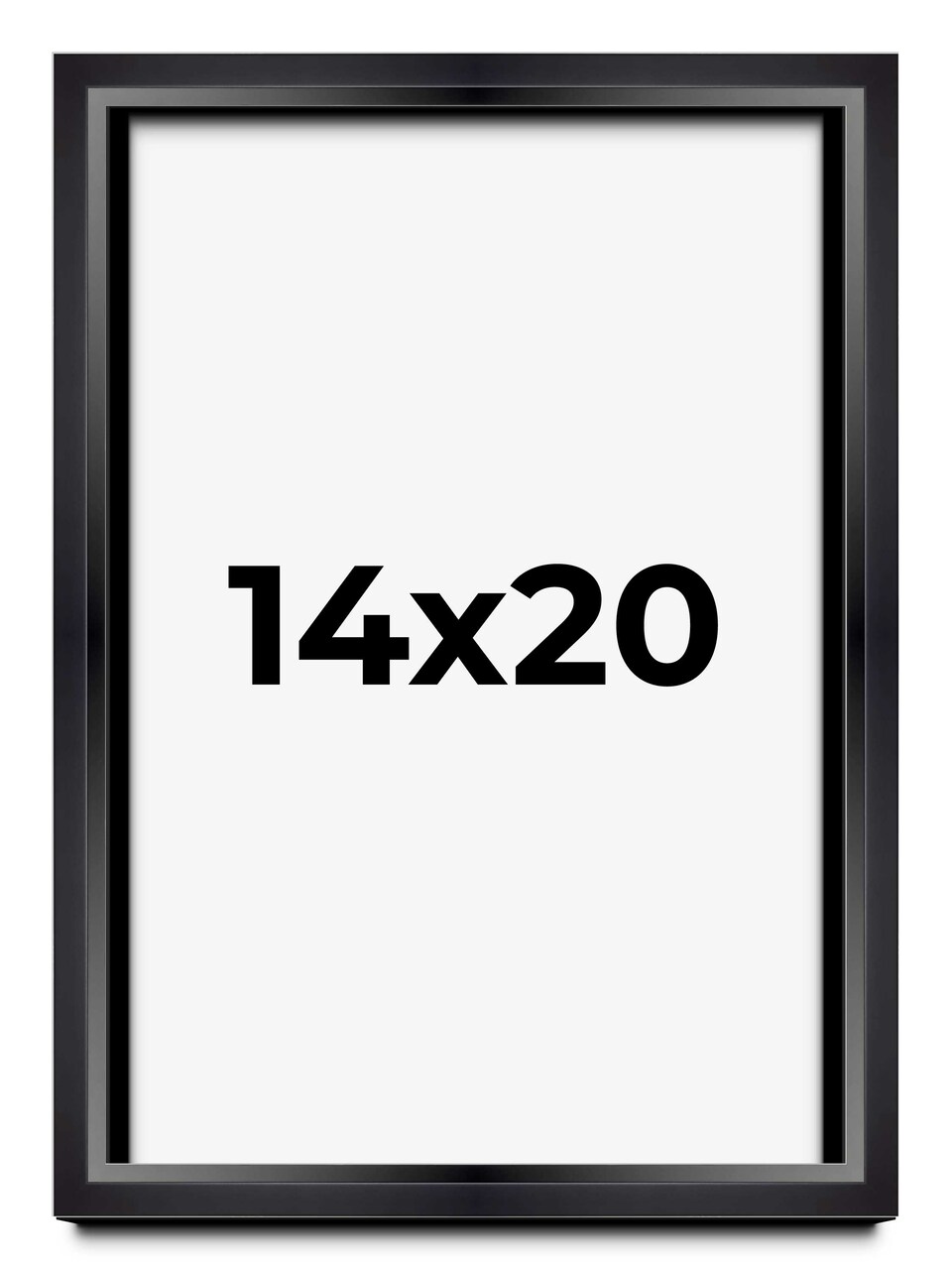 14x20 Modern Shadow Box 1.5" Depth Black Picture Frame - UV Acrylic, Backing, Hanging Hardware